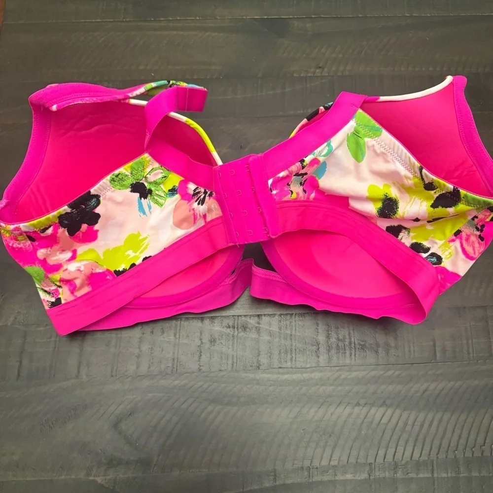 Cacique Lane Bryant Printed Boost Balconette Bra With Cutout Mini Floral 46F - Picture 3 of 10